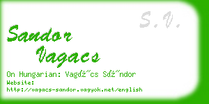 sandor vagacs business card